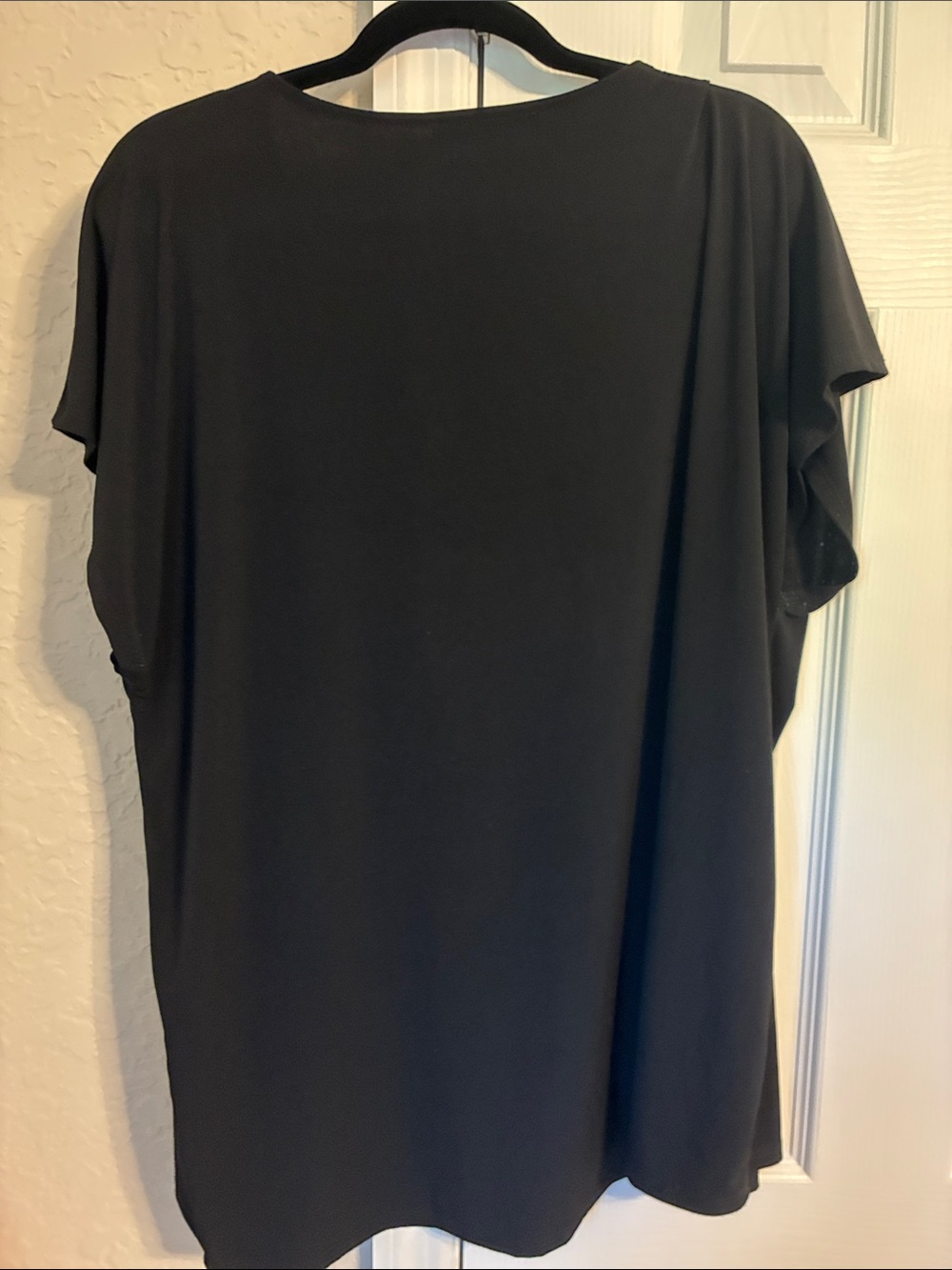 Philosophy Black Short-Sleeve V-Neck Zip Top with Gold Hardware - Picture 5 of 5